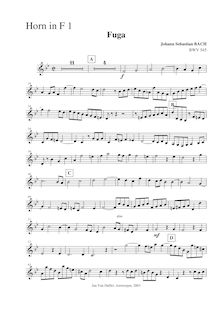 Partition cor 1 (F) , partie, Prelude et Fugue en C major, BWV 545