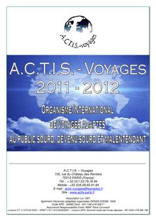 Brochure A.C.T.I.S. - Voyages 2011-12