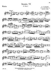 Partition Soanta No.6 en E Major, violon, sonates pour an Accompanied Solo Instrument