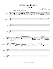 Partition , Allegro spirito, corde quatuor en G major, G major, Rondeau, Michel