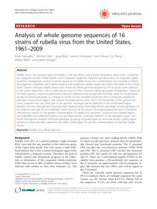Analysis of whole genome sequences of 16 strains of rubella virus from the United States, 1961–2009