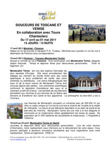 VCS Douceurs Toscane et Venise Avril 2011 - Accueil | Voyages Club ...