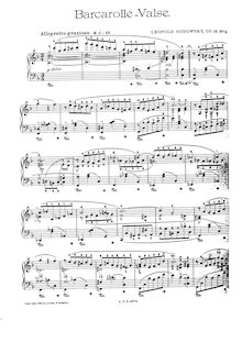 Partition , Barcarolle-Valse, 4 pièces, Op.16, Godowsky, Leopold