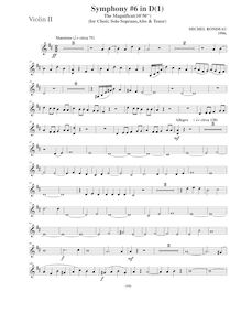 Partition violons II, Symphony No.6  Magnificat , D major, Rondeau, Michel par Michel Rondeau