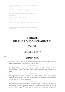Punch, or the London Charivari, Volume 153, November 7, 1917