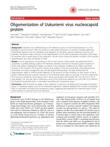 Oligomerization of Uukuniemi virus nucleocapsid protein