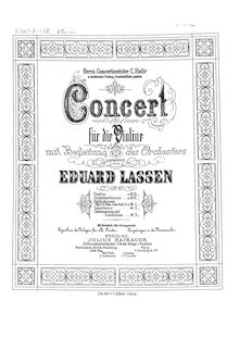 Partition de violon, violon Concerto, Op.87, Lassen, Eduard