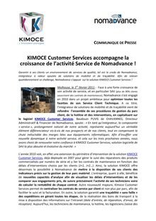KIMOCE Customer Services accompagne la croissance de l'activité ...