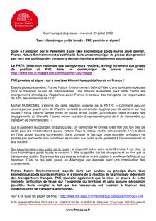 www.fne.asso.fr Communiqué de presse – mercredi 29 juillet 2009 ...