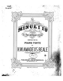 Partition complète, Minuetto en pour Antique Style, A major, Beale, Henry Wolfgang Amadeus