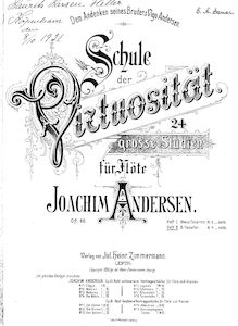 Partition , partie 2 (Etudes 13-24), Schule der Virtuosität für Flöte (School of Virtuosity pour flûte), Op.60