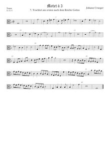 Partition ténor viole de gambe, alto clef, Motets, Crüger, Johann par Johann Crüger