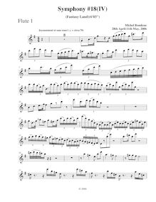 Partition flûte 1, Symphony No.18, B-flat major, Rondeau, Michel par Michel Rondeau