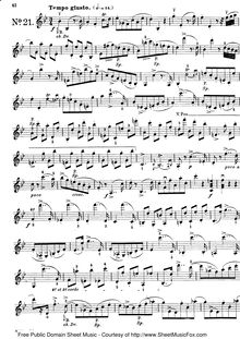 Partition Caprices Nos. 21-24, 24 Caprices pour violon, Rode, Pierre