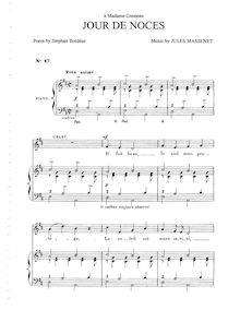 Partition complète (D Major: medium voix et piano), Jour de noces