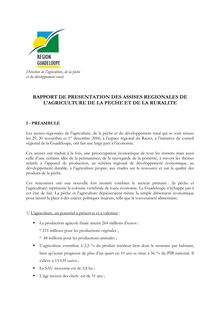 RAPPORT DE PRESENTATION DES ASSISES REGIONALES DE L'AGRICULTURE DE ...