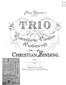 Partition de violoncelle, Piano Trio No.1, D major, Sinding, Christian