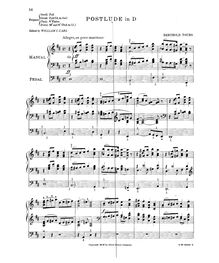 Partition complète, Postlude en D major, Tours, Berthold