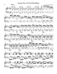 Partition Sonata R.23 en D♭ major, clavier sonates R.21–30, Soler, Antonio