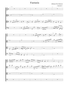 Partition Fantasia VdGS No.1 - partition complète (Tr A T B), fantaisies pour 4 violes de gambe