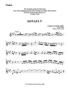 Partition , Vivace - violon (flûte) , partie, 6 sonates pour clavecin