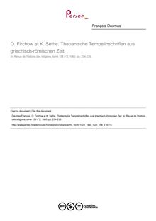 O. Firchow et K. Sethe. Thebanische Tempelinschriflen aus griechisch-römischen Zeit  ; n°2 ; vol.158, pg 234-235