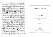 Partition parties complètes, 3 Concertant Duos pour 2 violons, Spohr, Louis par Louis Spohr