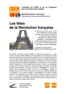 Les fêtes de la Révolution française