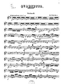 Partition violon 2, corde quatuor No.2, Op.8, Fibich, Zdeněk