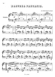 Partition complète, Mazurka-Fantasia, Op.4, Rubinstein, Anton