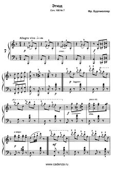Partition No.7, 12 Etudes, Op.105, Burgmüller, Friedrich