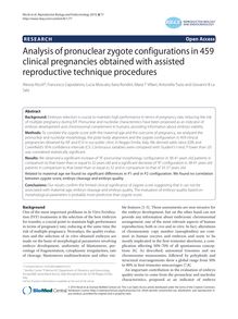 Analysis of pronuclear zygote configurations in 459 clinical pregnancies obtained with assisted reproductive technique procedures