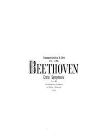 Partition de piano, Symphony No.1 en C, Op.21, C major par Ludwig van Beethoven