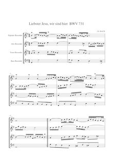 Partition complète, BWV 731 (SATB), choral préludes, Bach, Johann Sebastian