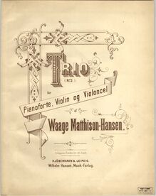 Partition couverture couleur, Piano Trio No.2, D minor, Matthison-Hansen, Waage