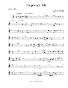 Partition Alto saxophone 1, Symphony No.29, B♭ major, Rondeau, Michel