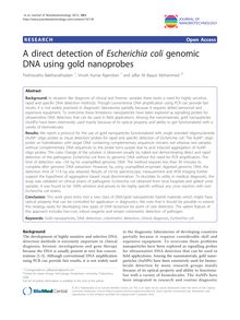 A direct detection of Escherichia coligenomic DNA using gold nanoprobes