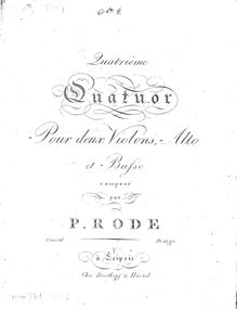 Partition parties complètes, corde quatuor, Op.18, G major (Introduction in G minor) par Pierre Rode