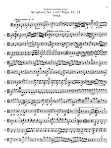 Partition altos, Symphony No.1 en C, Op.21, C major, Beethoven, Ludwig van