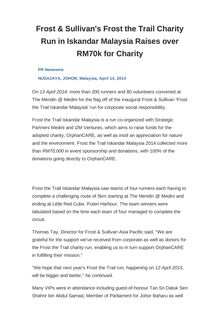 Frost & Sullivan s Frost the Trail Charity Run in Iskandar Malaysia Raises over RM70k for Charity