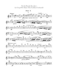Partition hautbois 1, 2, anglais cor, pour Golden Cockerel (), Four musical pictures from the opera The Golden Cockerel (Четыре музыкальных картины из оперы «Золотой петушок»)