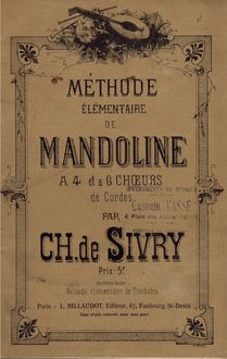 Partition complète, Méthode elementaire de mandoline, Méthode elementaire de mandoline a 4 et a 6 choeurs