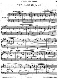 Partition No., Petit caprice, 5 morceaux, Cinq morceaux pour piano
