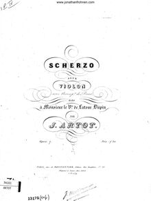 Partition de piano, Scherzo, Artôt, Alexandre Joseph