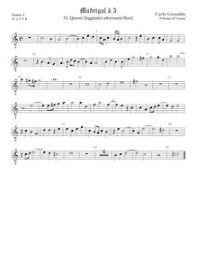 Partition ténor viole de gambe 2, octave aigu clef, madrigaux, Book 1 par Carlo Gesualdo