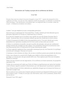Déclaration de Trotsky à propos de la conférence de Gênes