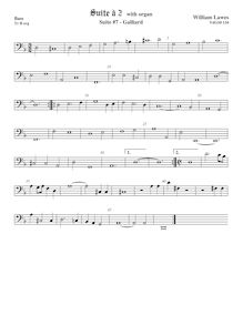 Partition viole de basse,  No.7 pour 2 violes de gambe et orgue