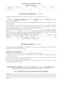 Un sujet de contrôle en seconde propos de l’emploi et du chômage Vincent Levrault Académie de Poitiers