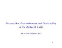 Separability Expressiveness and Decidability