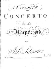 Partition clavecin solo, clavecin Concertos, Op.3, Schröter, Johann Samuel